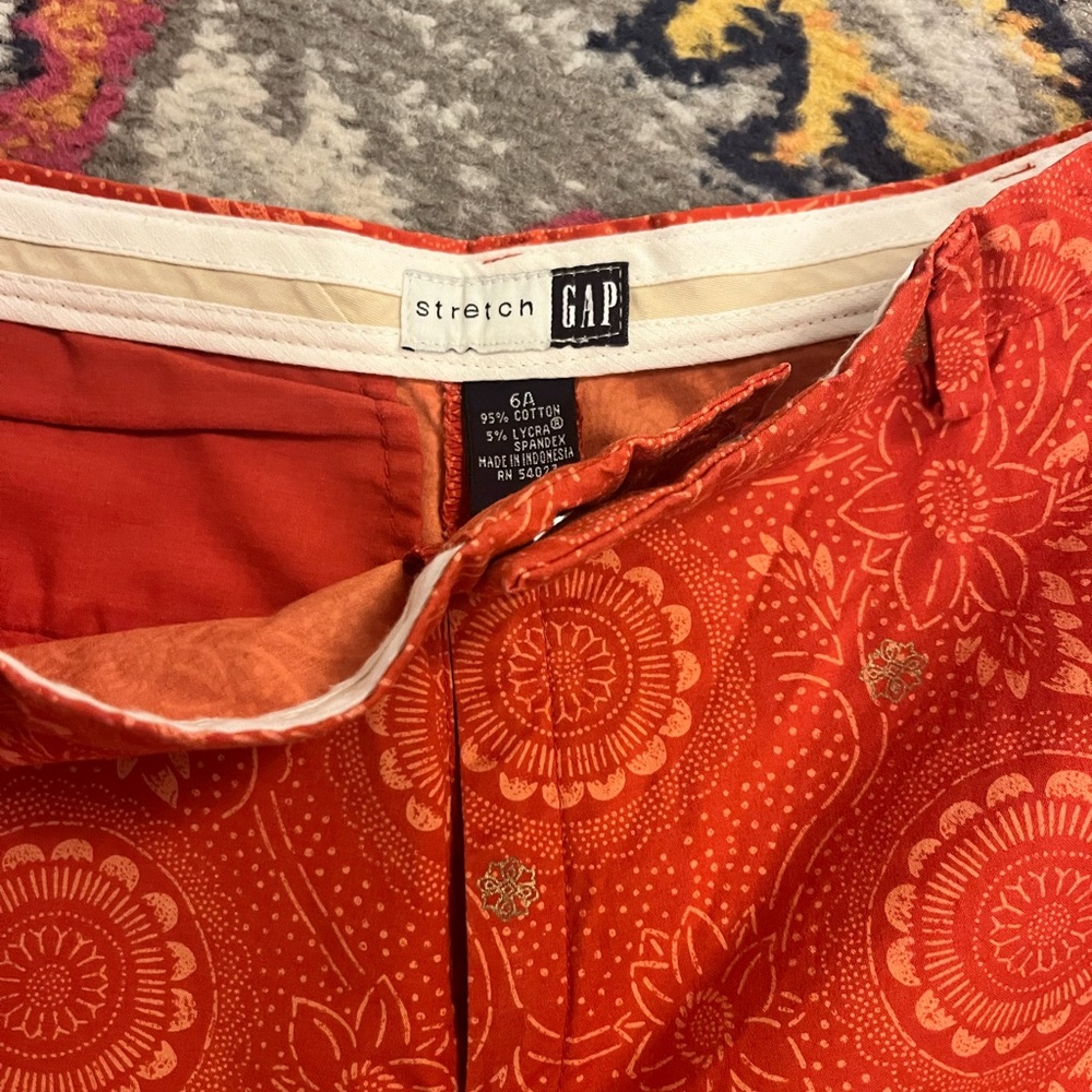 Gap Vintage Orange Patterned Chinos - image 3